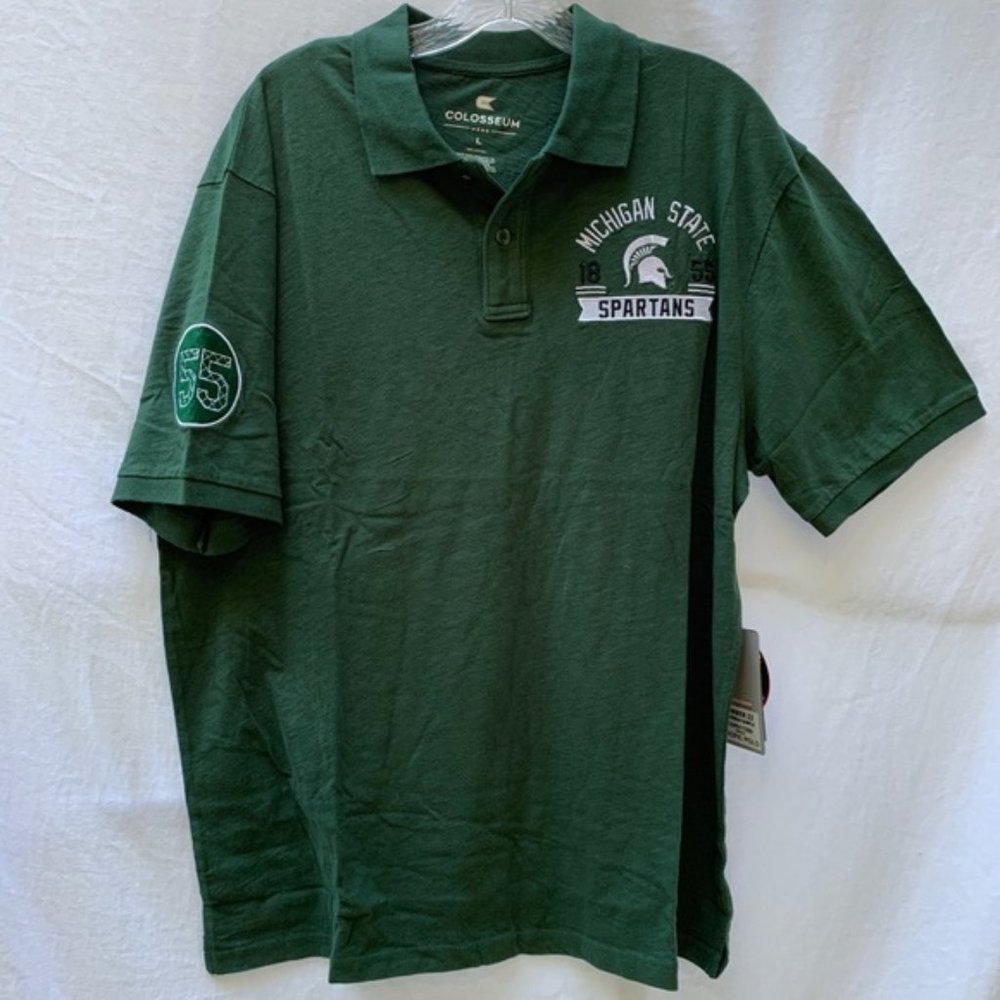 Mens Michigan State Spartans Logo Polo Shirt New